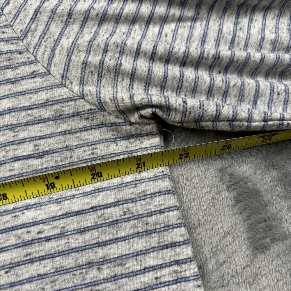 Faherty Shirt Mens Large Collared Pocket Feeder Jersey Striped Preppy Grey - Picture 3 of 6
